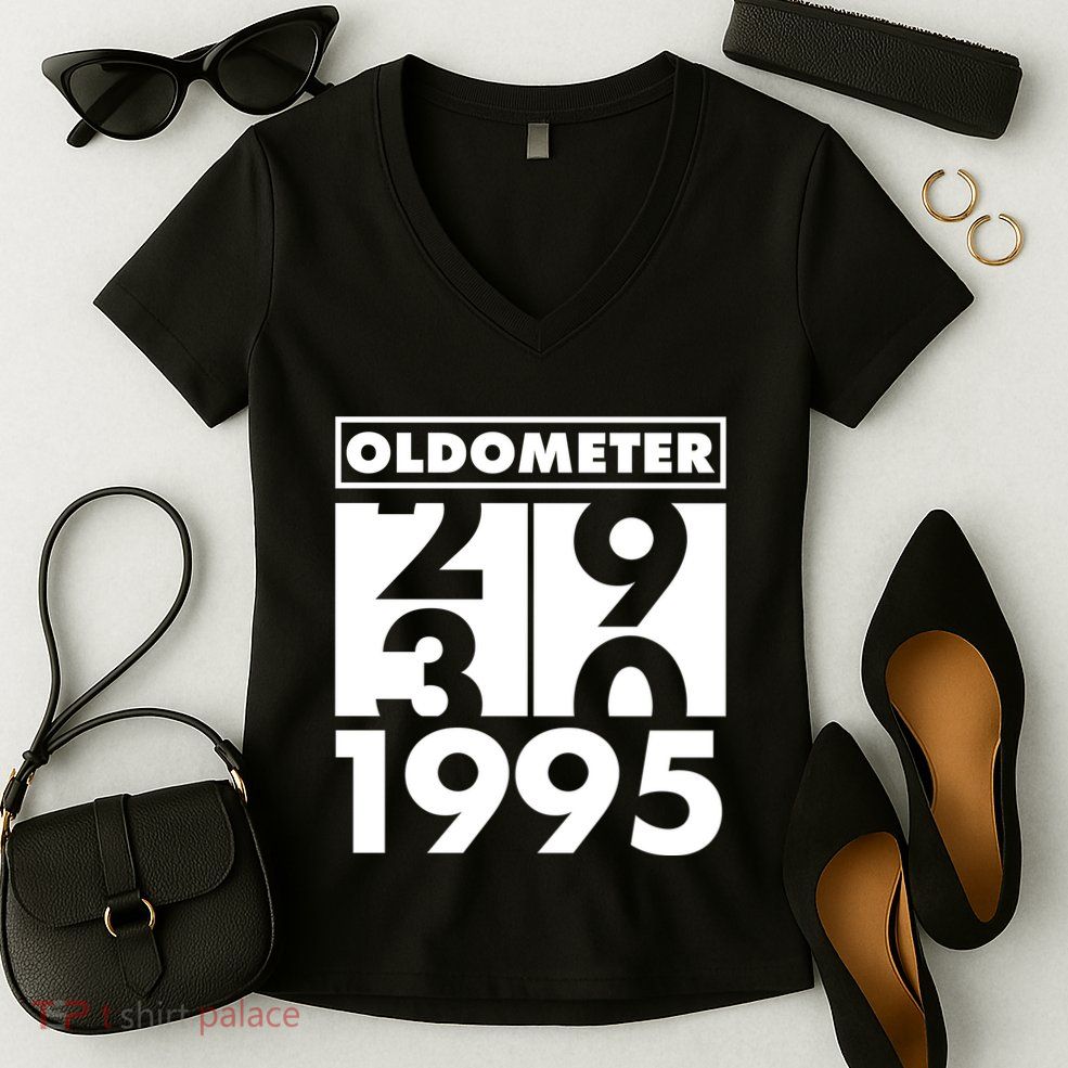 Funny Oldometer Made In 1995 30th Birthday Women's V-Neck T-Shirt