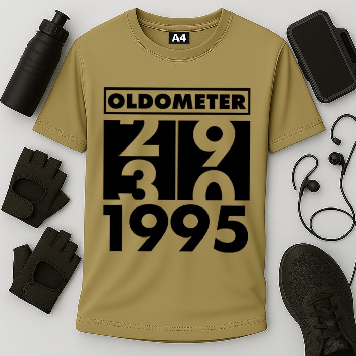 Funny Oldometer Made In 1995 30th Birthday Cooling Performance Crew T-Shirt