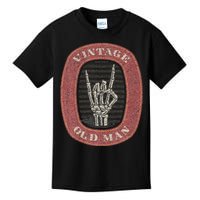 Funny Old Man Guy Vintage Graphic Skeleton Hand Kids T-Shirt