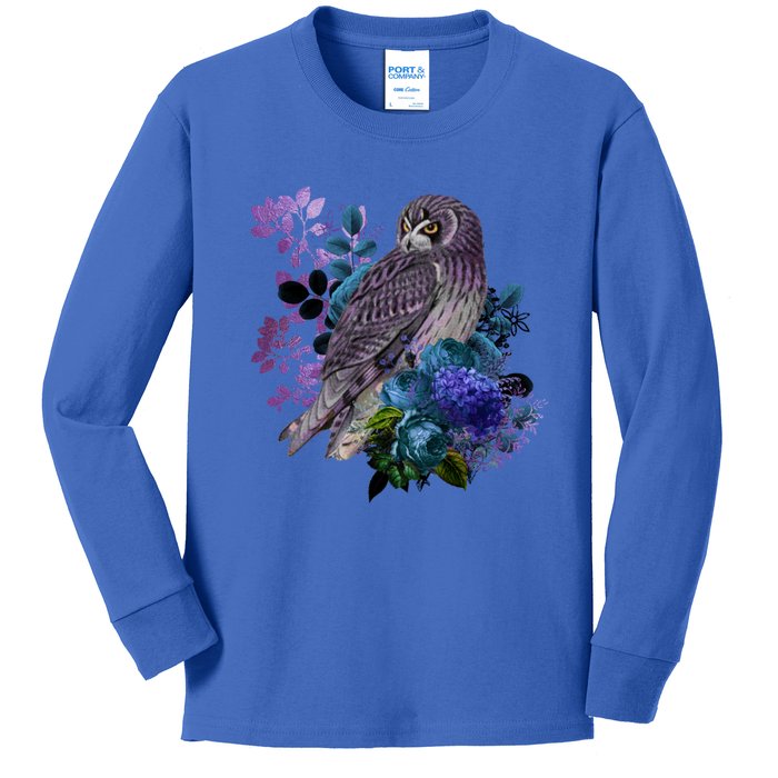 Floral Owl Mystic Owls Gift Kids Long Sleeve Shirt