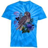 Floral Owl Mystic Owls Gift Kids Tie-Dye T-Shirt