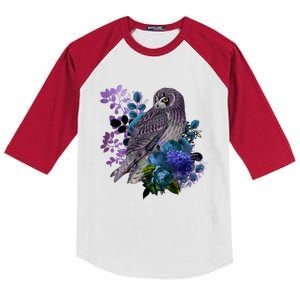 Floral Owl Mystic Owls Gift Kids Colorblock Raglan Jersey