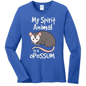 Funny Opossum My Spirit Animal Is A Opossum Cute Gift Ladies Long Sleeve Shirt