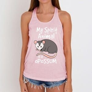 Funny Opossum My Spirit Animal Is A Opossum Cute Gift Women's Knotted Racerback Tank