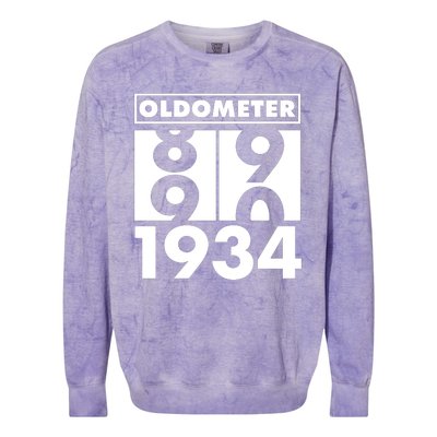 Funny Oldometer Made In 1934 90th Birthday Colorblast Crewneck Sweatshirt