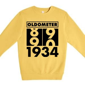 Funny Oldometer Made In 1934 90th Birthday Premium Crewneck Sweatshirt