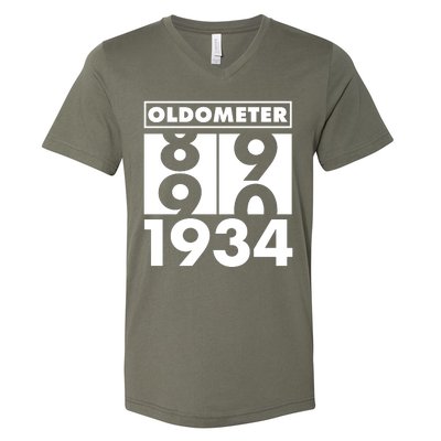 Funny Oldometer Made In 1934 90th Birthday V-Neck T-Shirt