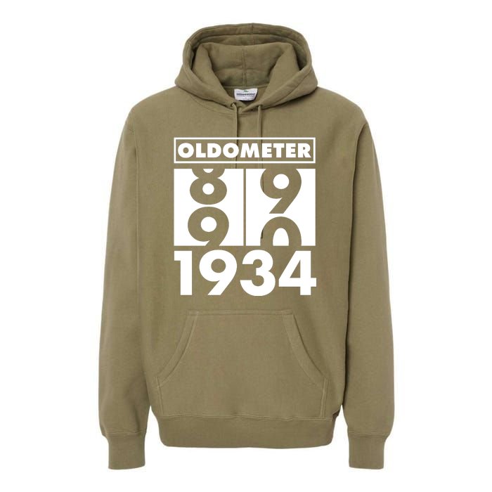 Funny Oldometer Made In 1934 90th Birthday Premium Hoodie