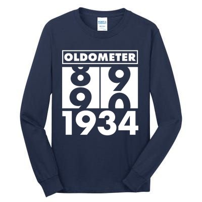 Funny Oldometer Made In 1934 90th Birthday Tall Long Sleeve T-Shirt