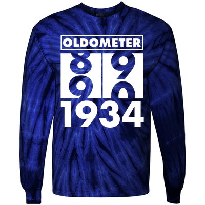 Funny Oldometer Made In 1934 90th Birthday Tie-Dye Long Sleeve Shirt