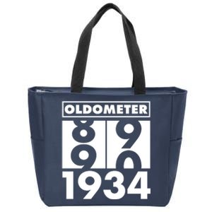 Funny Oldometer Made In 1934 90th Birthday Zip Tote Bag