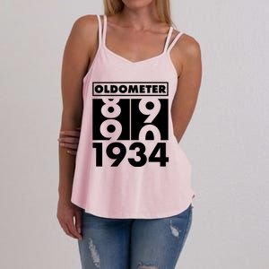 Funny Oldometer Made In 1934 90th Birthday Women's Strappy Tank