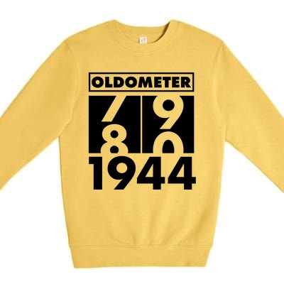 Funny Oldometer Made In 1944 80th Birthday Premium Crewneck Sweatshirt