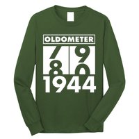 Funny Oldometer Made In 1944 80th Birthday Long Sleeve Shirt