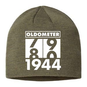 Funny Oldometer Made In 1944 80th Birthday Sustainable Beanie