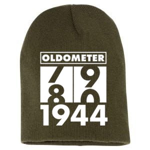 Funny Oldometer Made In 1944 80th Birthday Short Acrylic Beanie