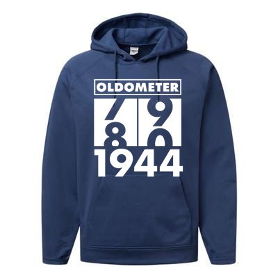 Funny Oldometer Made In 1944 80th Birthday Performance Fleece Hoodie