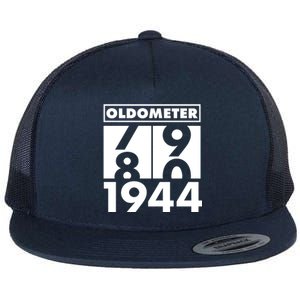 Funny Oldometer Made In 1944 80th Birthday Flat Bill Trucker Hat