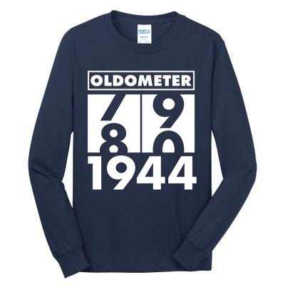 Funny Oldometer Made In 1944 80th Birthday Tall Long Sleeve T-Shirt