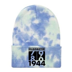 Funny Oldometer Made In 1944 80th Birthday Tie Dye 12in Knit Beanie