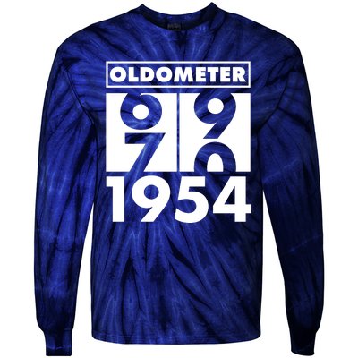 Funny Oldometer Made In 1954 70th Birthday Tie-Dye Long Sleeve Shirt