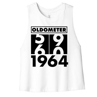 Funny Oldometer Made In 1964 60th Birthday Women's Racerback Cropped Tank