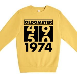 Funny Oldometer Made In 1974 50th Birthday Premium Crewneck Sweatshirt