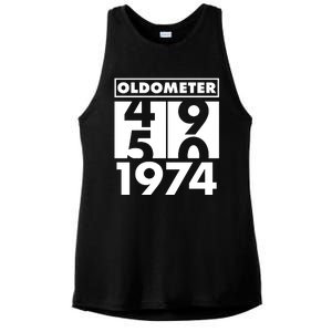 Funny Oldometer Made In 1974 50th Birthday Ladies PosiCharge Tri-Blend Wicking Tank