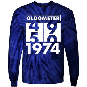 Funny Oldometer Made In 1974 50th Birthday Tie-Dye Long Sleeve Shirt