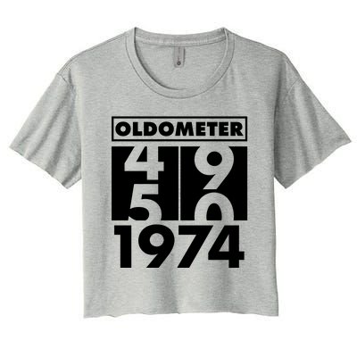 Funny Oldometer Made In 1974 50th Birthday Women's Crop Top Tee