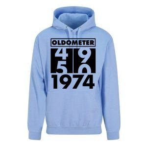 Funny Oldometer Made In 1974 50th Birthday Unisex Surf Hoodie