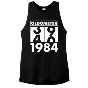 Funny Oldometer Made In 1984 40th Birthday Ladies PosiCharge Tri-Blend Wicking Tank