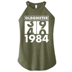 Funny Oldometer Made In 1984 40th Birthday Women's Perfect Tri Rocker Tank