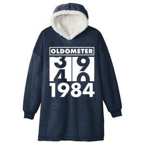 Funny Oldometer Made In 1984 40th Birthday Hooded Wearable Blanket