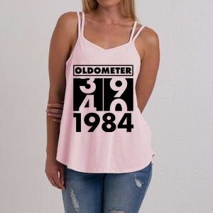 Funny Oldometer Made In 1984 40th Birthday Women's Strappy Tank