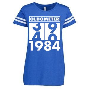 Funny Oldometer Made In 1984 40th Birthday Enza Ladies Jersey Football T-Shirt