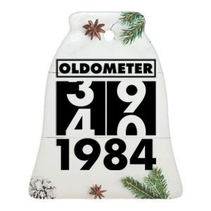 Funny Oldometer Made In 1984 40th Birthday Ceramic Bell Ornament