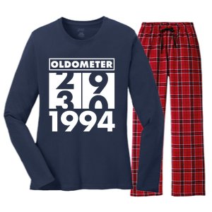 Funny Oldometer Made In 1994 30th Birthday Women's Long Sleeve Flannel Pajama Set 