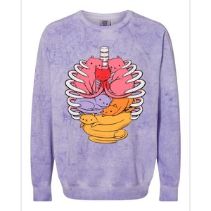 Funny Organs Made Out Of Cats Colorblast Crewneck Sweatshirt