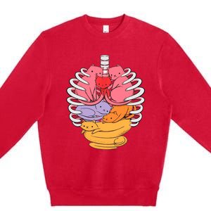 Funny Organs Made Out Of Cats Premium Crewneck Sweatshirt