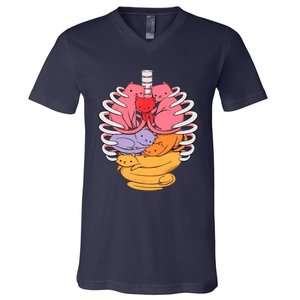 Funny Organs Made Out Of Cats V-Neck T-Shirt