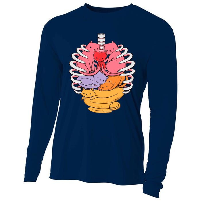 Funny Organs Made Out Of Cats Cooling Performance Long Sleeve Crew