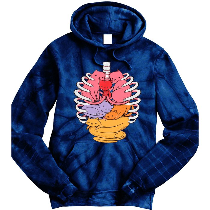 Funny Organs Made Out Of Cats Tie Dye Hoodie