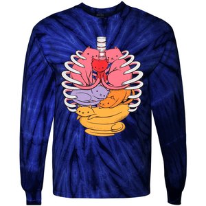 Funny Organs Made Out Of Cats Tie-Dye Long Sleeve Shirt