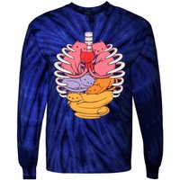 Funny Organs Made Out Of Cats Tie-Dye Long Sleeve Shirt