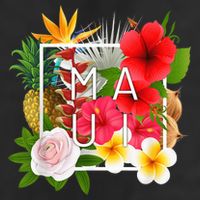 Flowers of Maui Word Art - Hawaiian Island Souvenir Cool Comfort Performance Bucket Hat