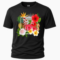 Flowers of Maui Word Art - Hawaiian Island Souvenir Cooling Performance Crew T-Shirt