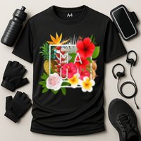 Flowers of Maui Word Art - Hawaiian Island Souvenir Cooling Performance Crew T-Shirt