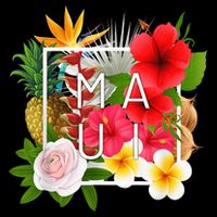 Flowers of Maui Word Art - Hawaiian Island Souvenir Cooling Performance Crew T-Shirt