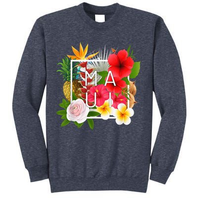 Flowers of Maui Word Art - Hawaiian Island Souvenir Sweatshirt